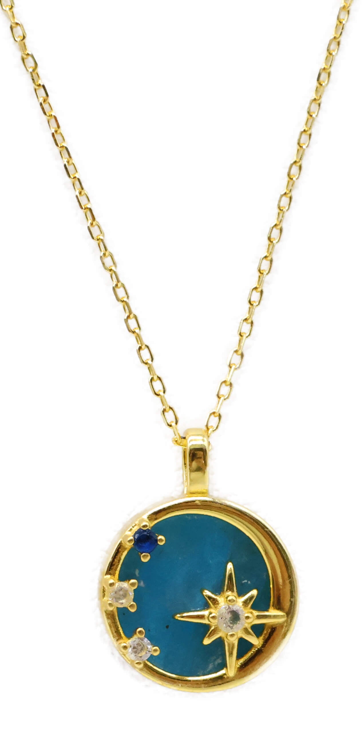 Collier Argent 925 Apatite & Etoiles