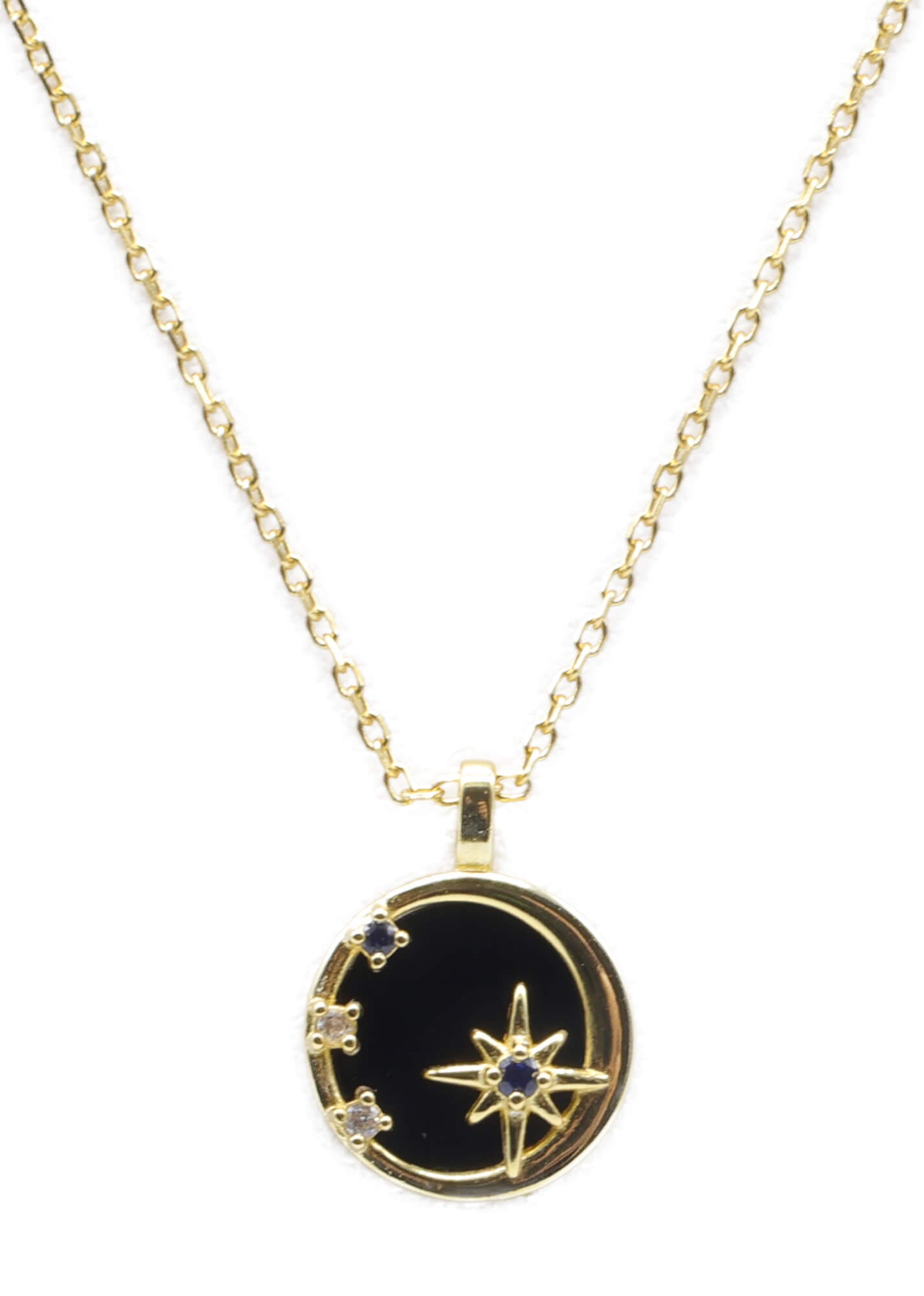 Collier Argent 925 Onyx & Etoiles