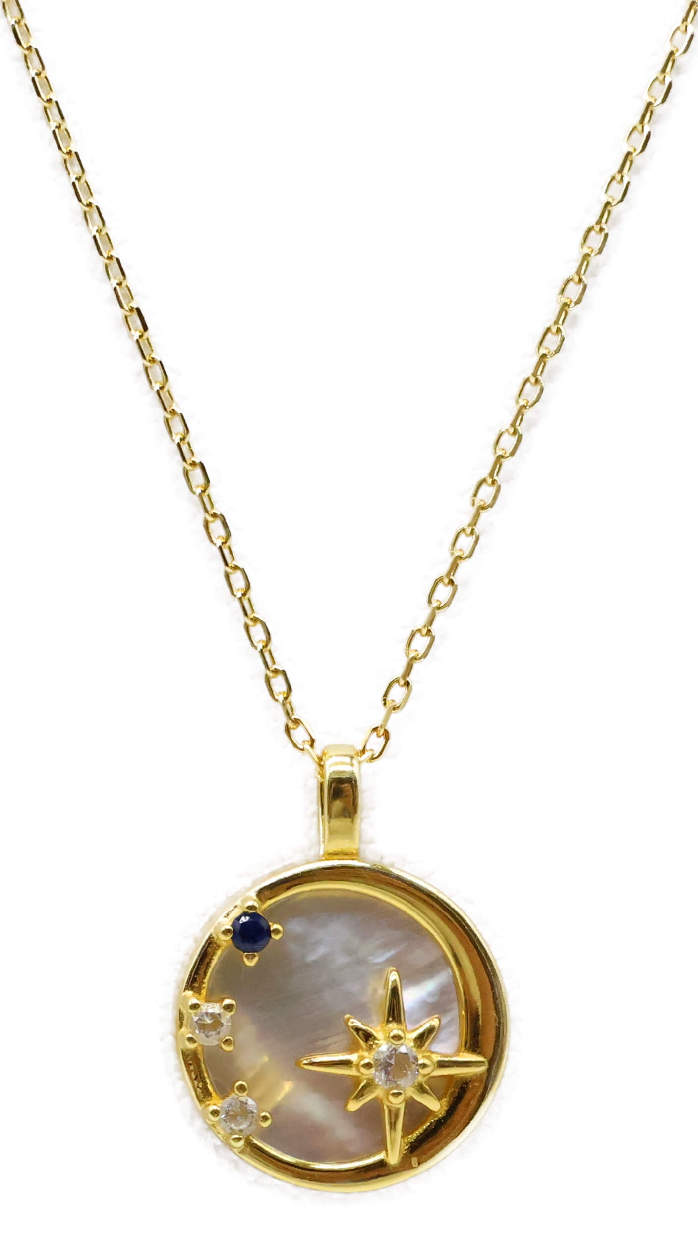 Collier Argent 925 Nacre & Etoiles