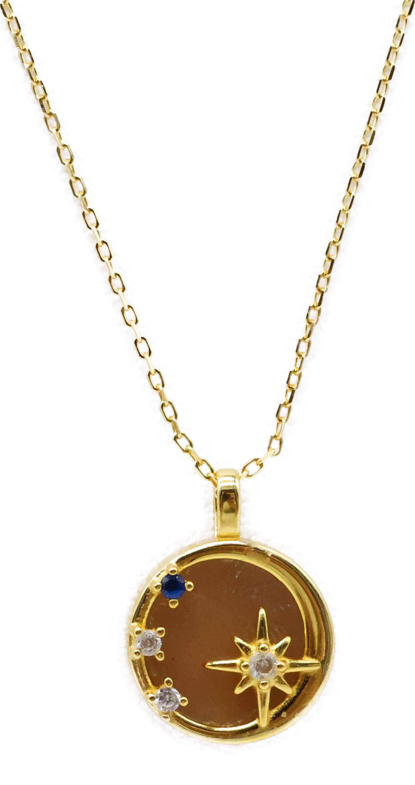 Collier Argent 925 Pierre de Soleil & Etoiles