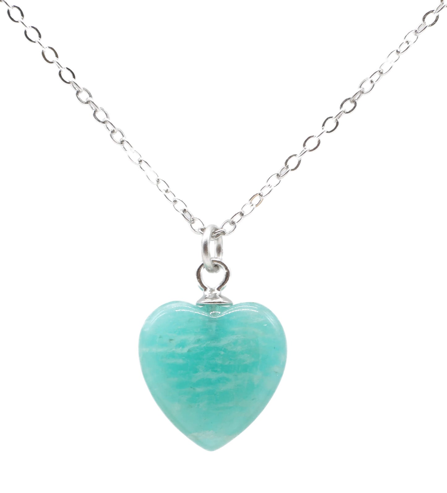 Collier Argent 925 Amazonite Coeur