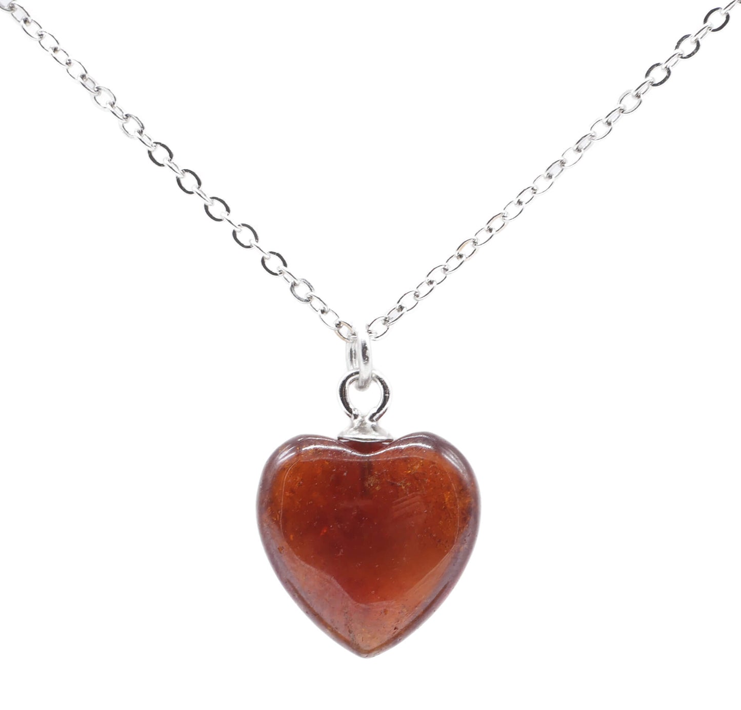 Collier Argent 925 Grenat Coeur