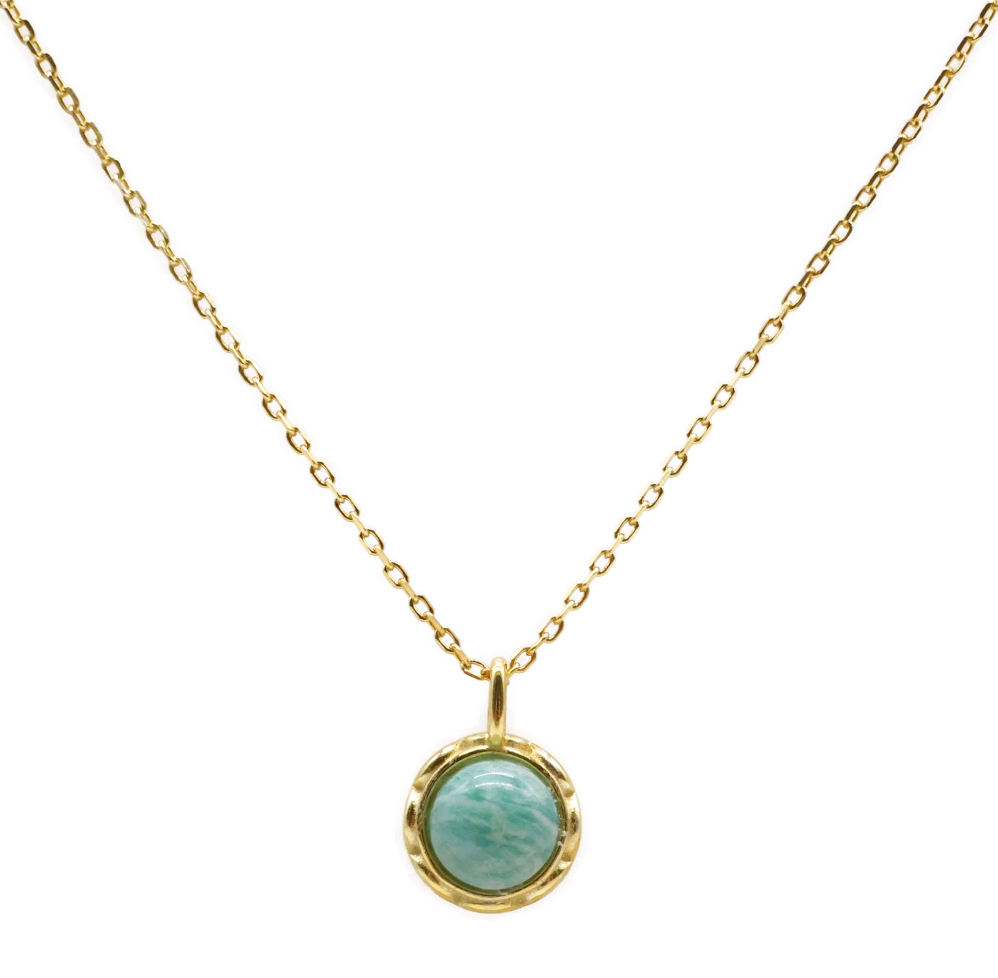 Collier Argent 925 Amazonite Ronde