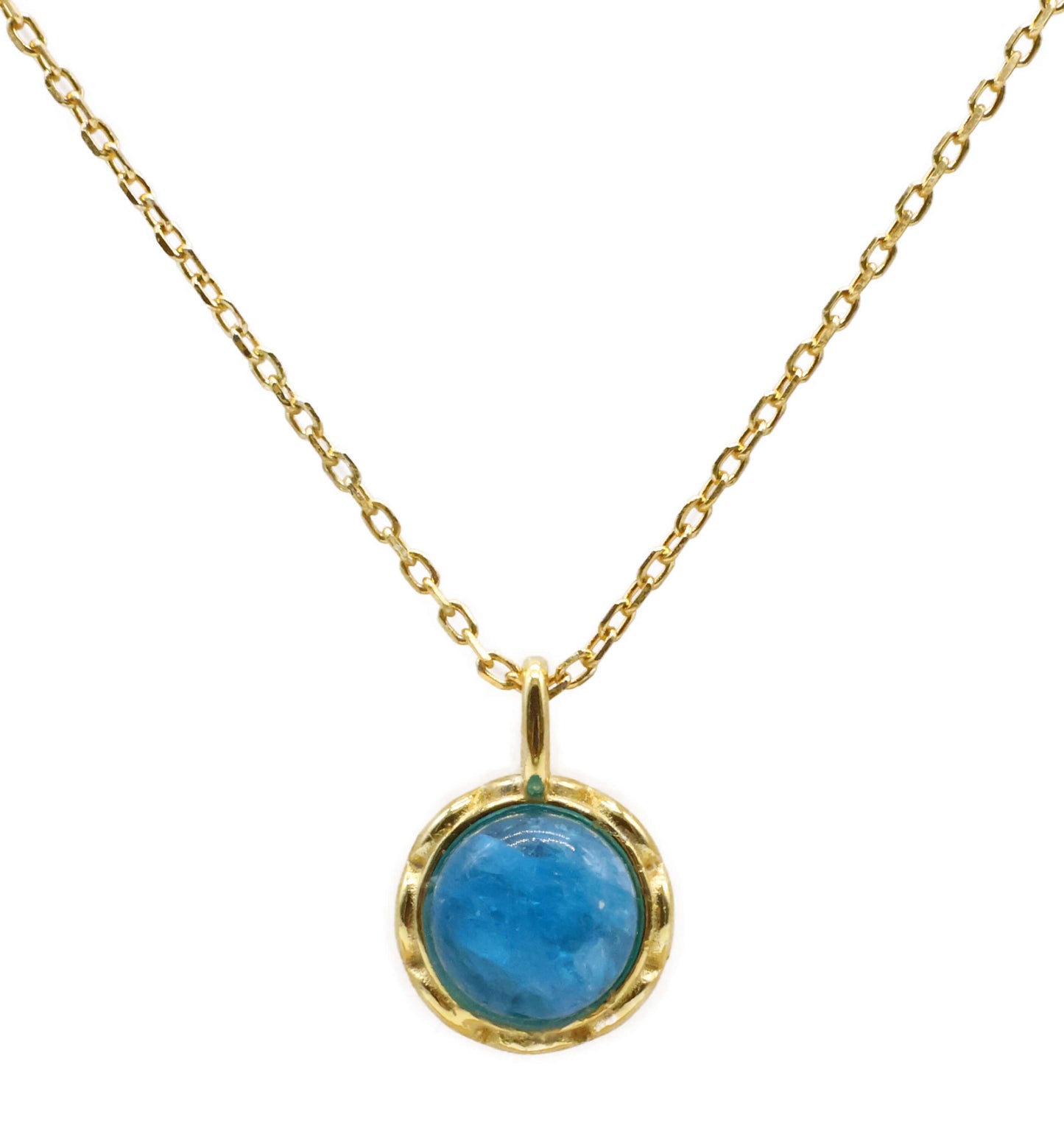 Collier Argent 925 Apatite Ronde