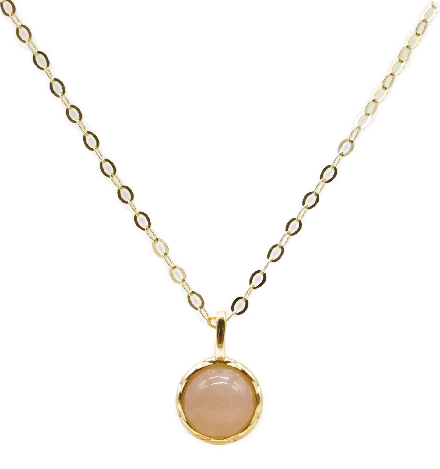 Collier Argent 925 Pierre de Soleil Ronde