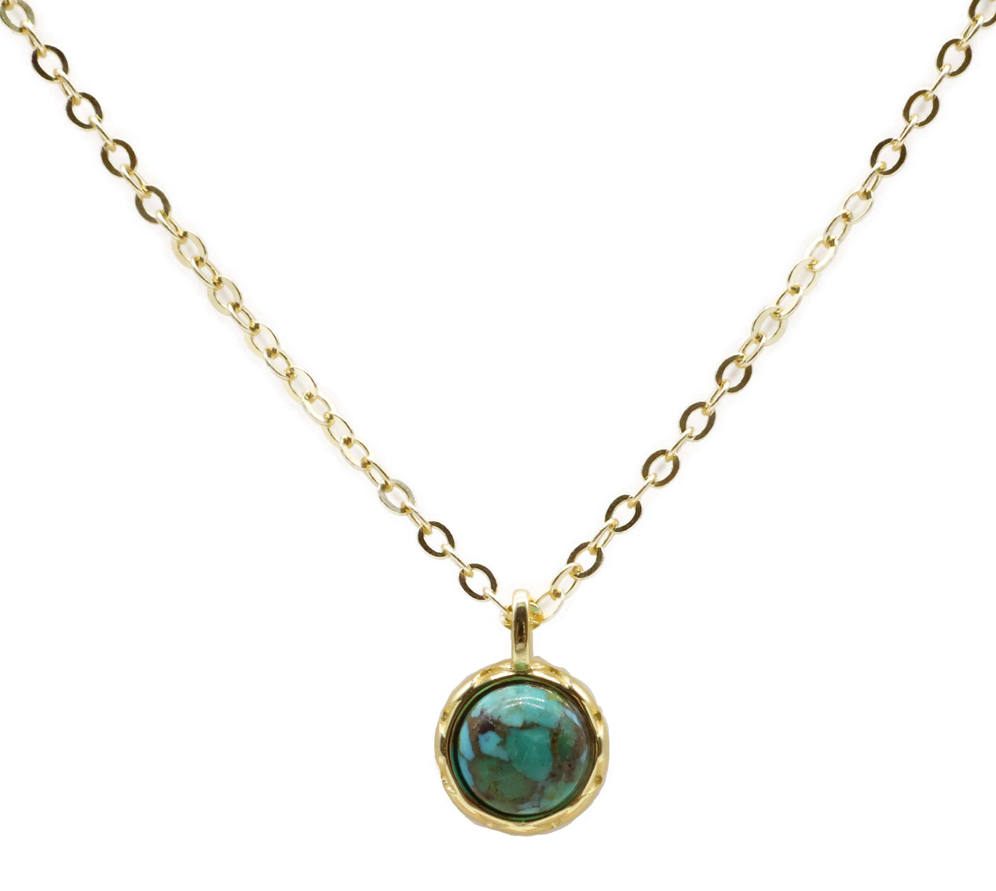 Collier Argent 925 Turquoise Ronde