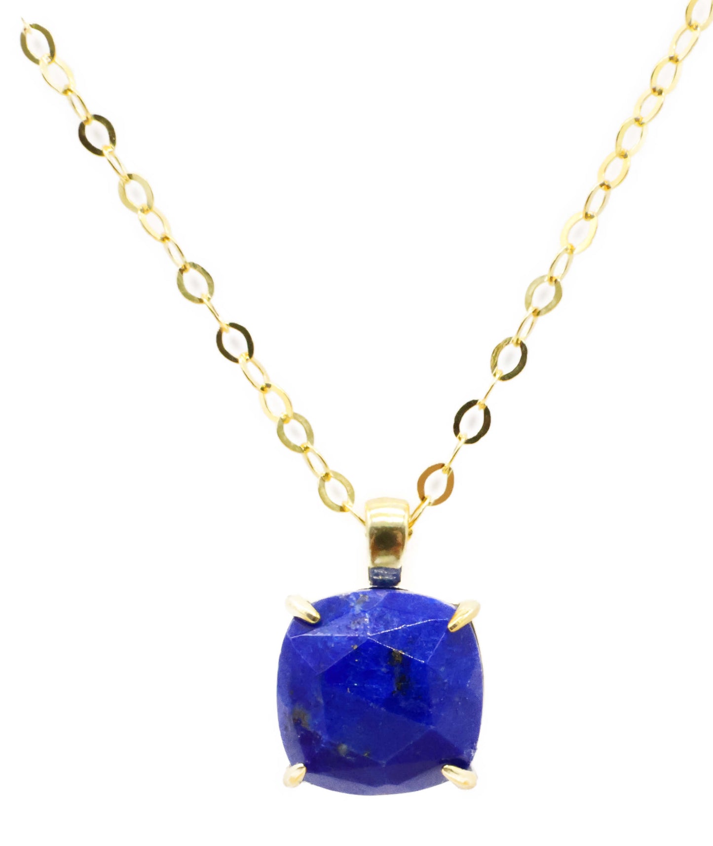 Collier Argent 925 Lapis Lazuli Carrée
