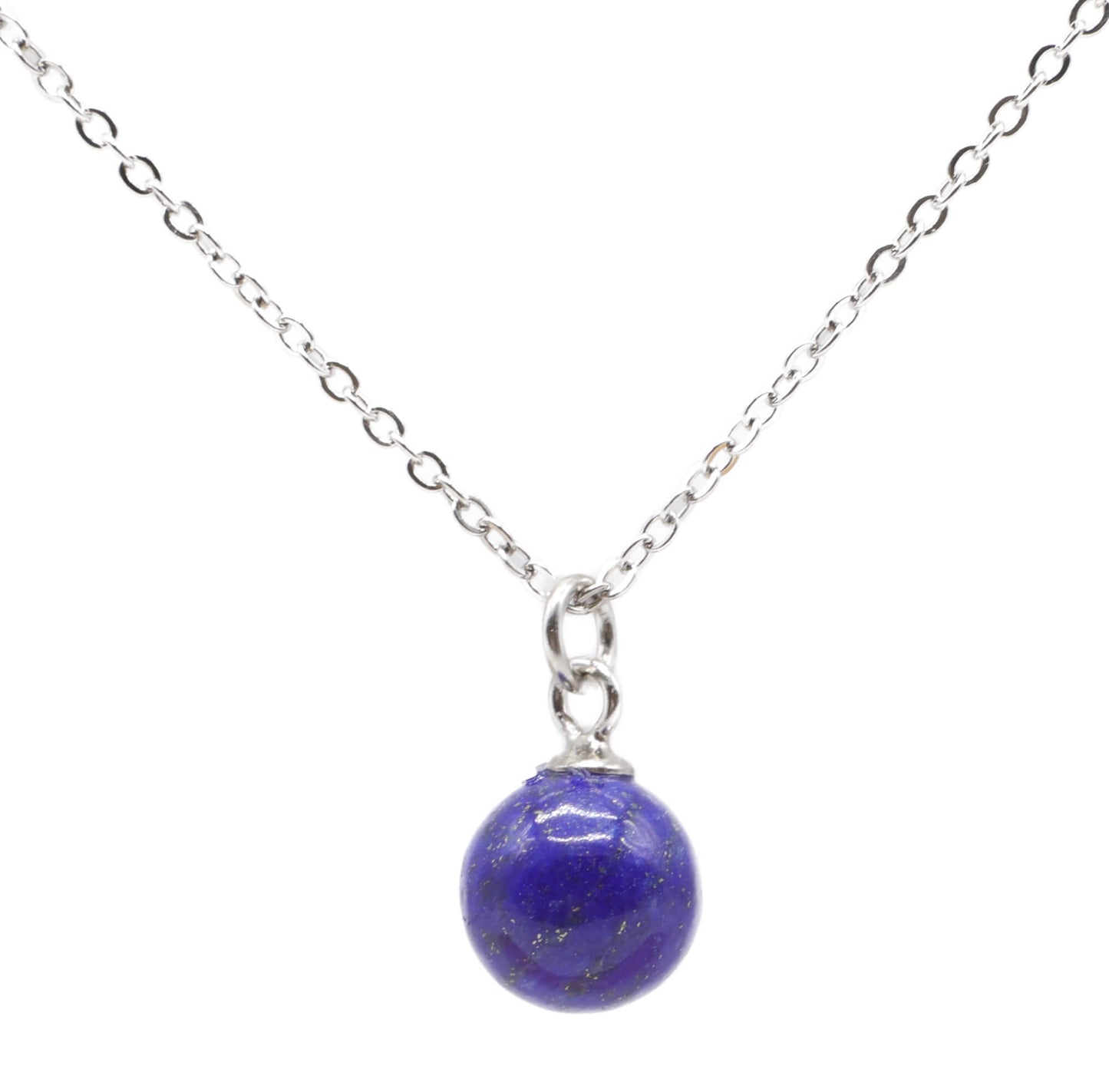 Collier Argent 925 Lapis Lazuli Boule