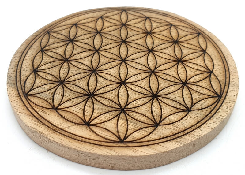 Plaque Bois Fleur de Vie 20cm