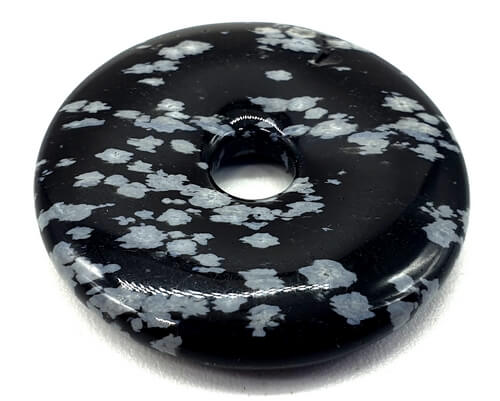 Donut Obsidienne Neige 3cm