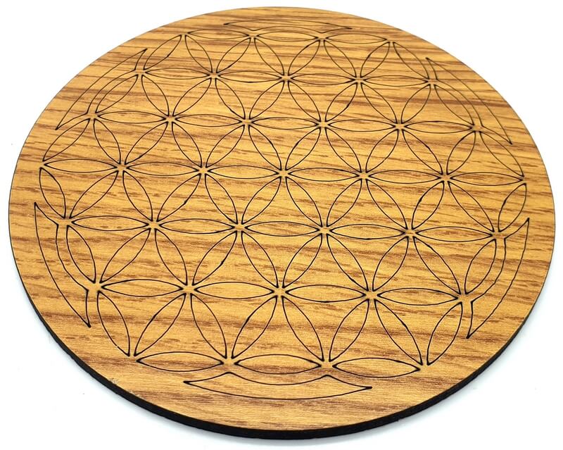 Plaque Bois Pleine Fleur de Vie 20cm