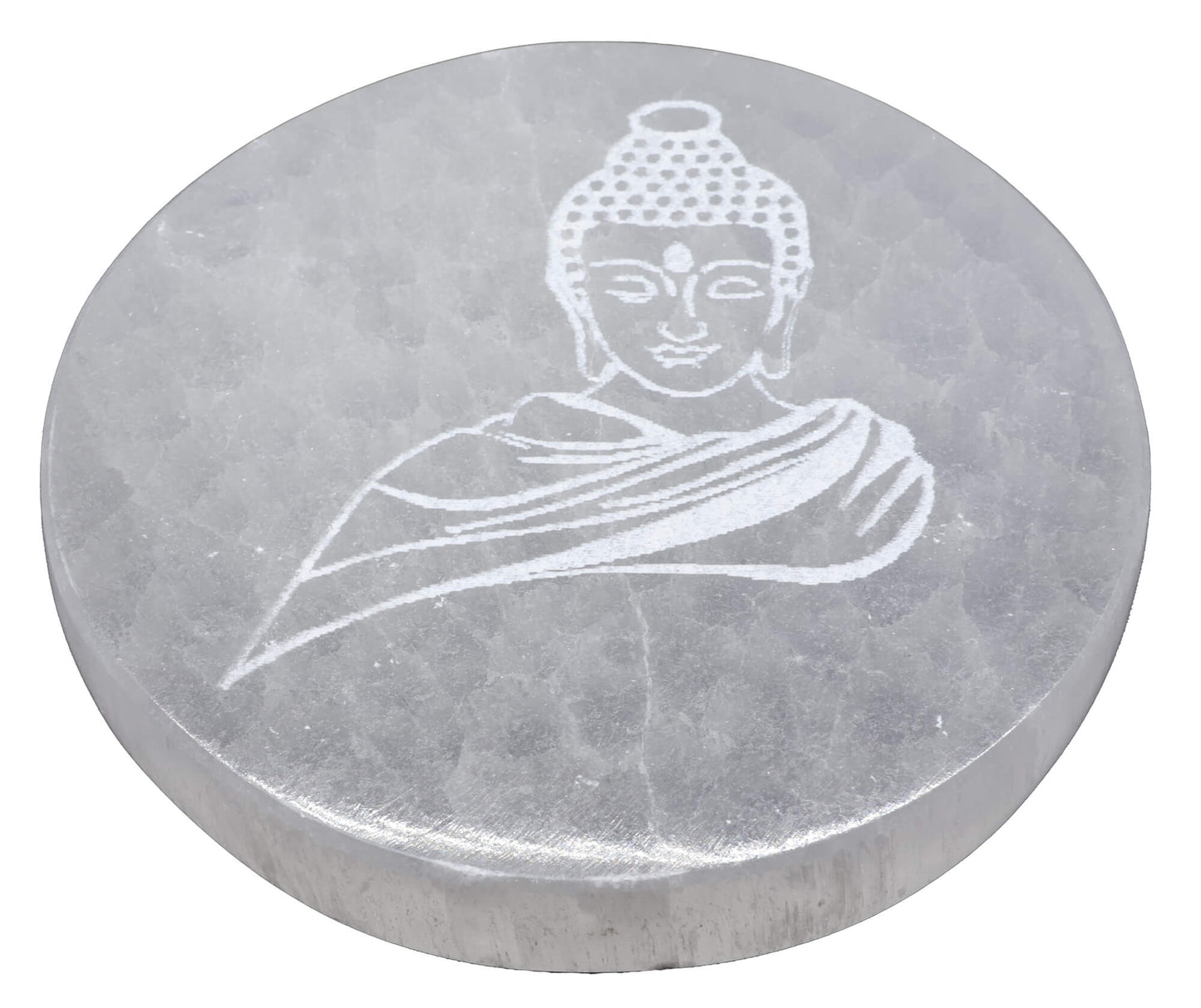 Plaque Sélénite Bouddha 10cm