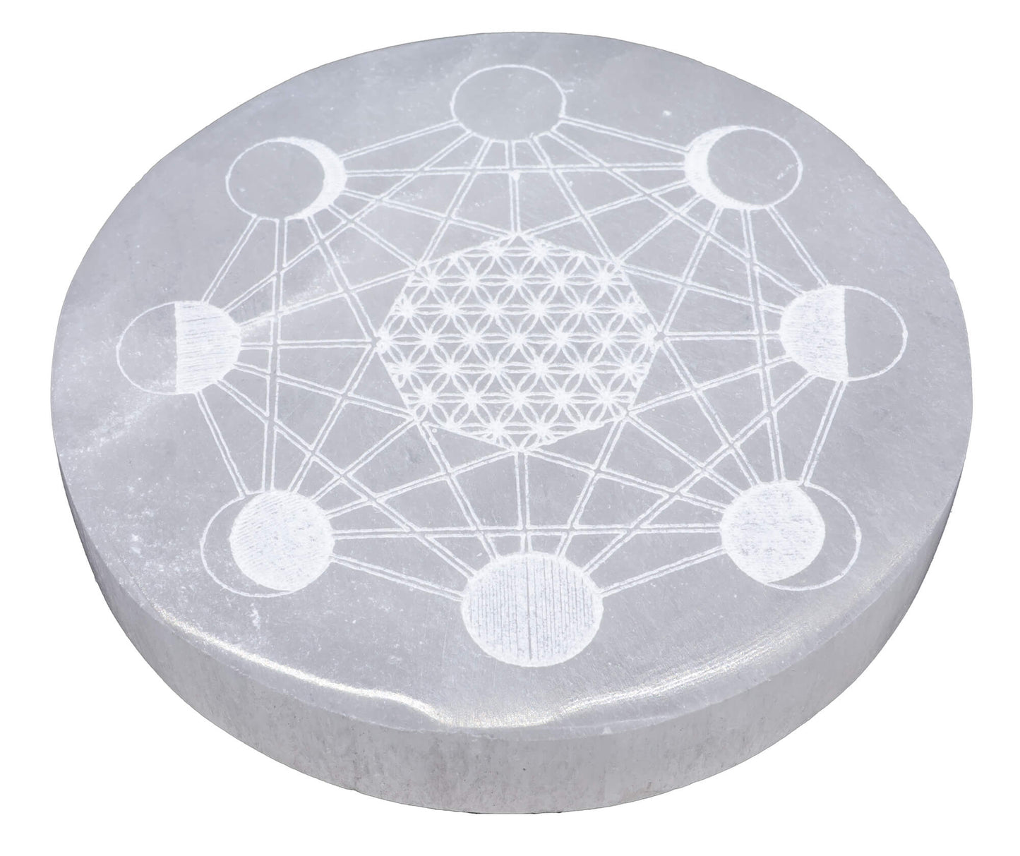 Plaque Sélénite Cadran Lunaire 10cm