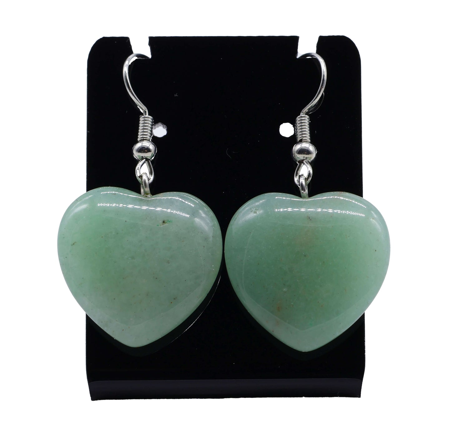 Boucles d'oreilles Coeur Aventurine 4cm