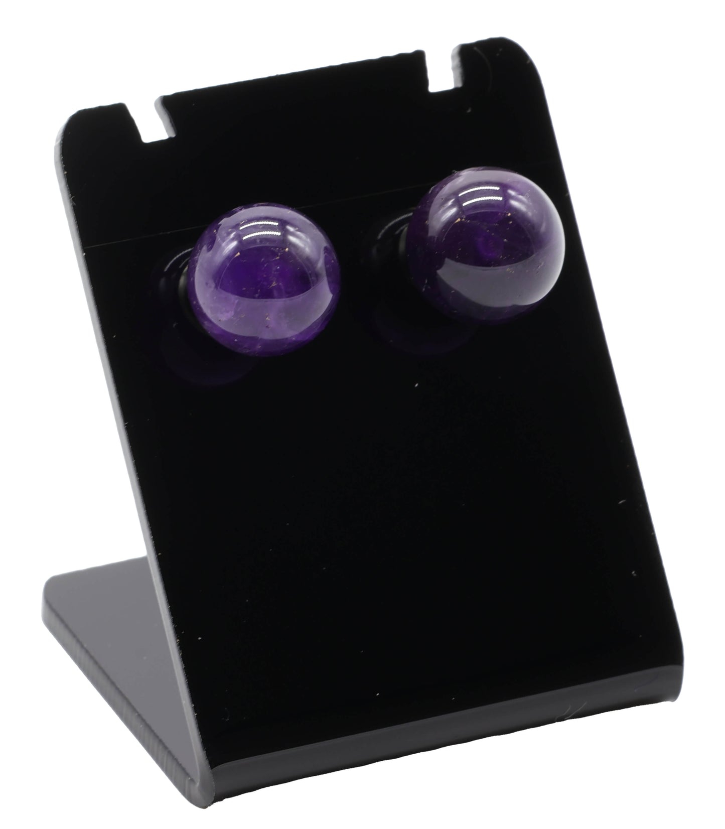 Boucles d'oreilles Perle Améthyste 10mm