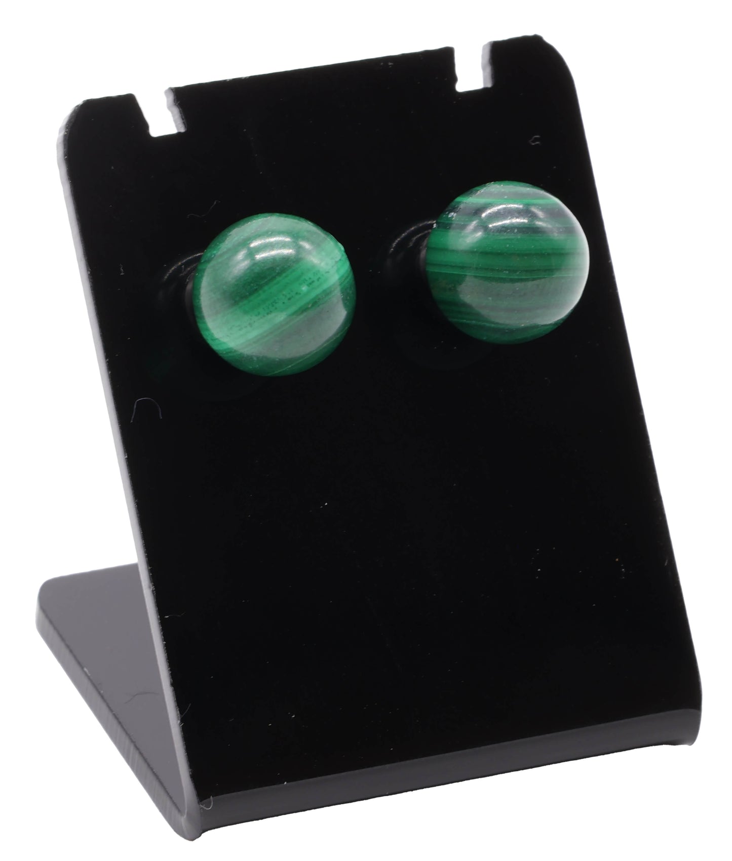 Boucles d'oreilles Perle Malachite 10mm