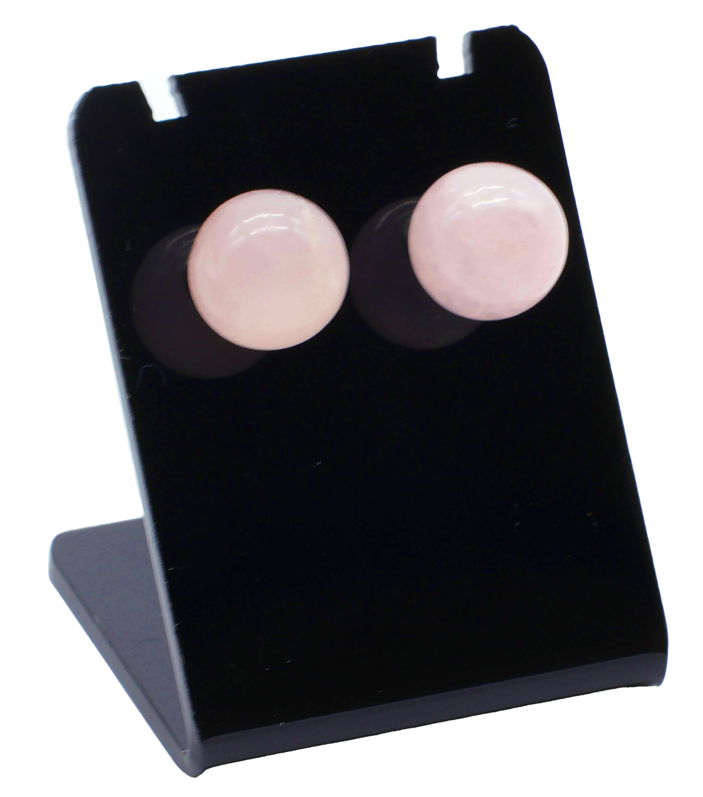 Boucles d'oreilles Perle Quartz Rose 10mm