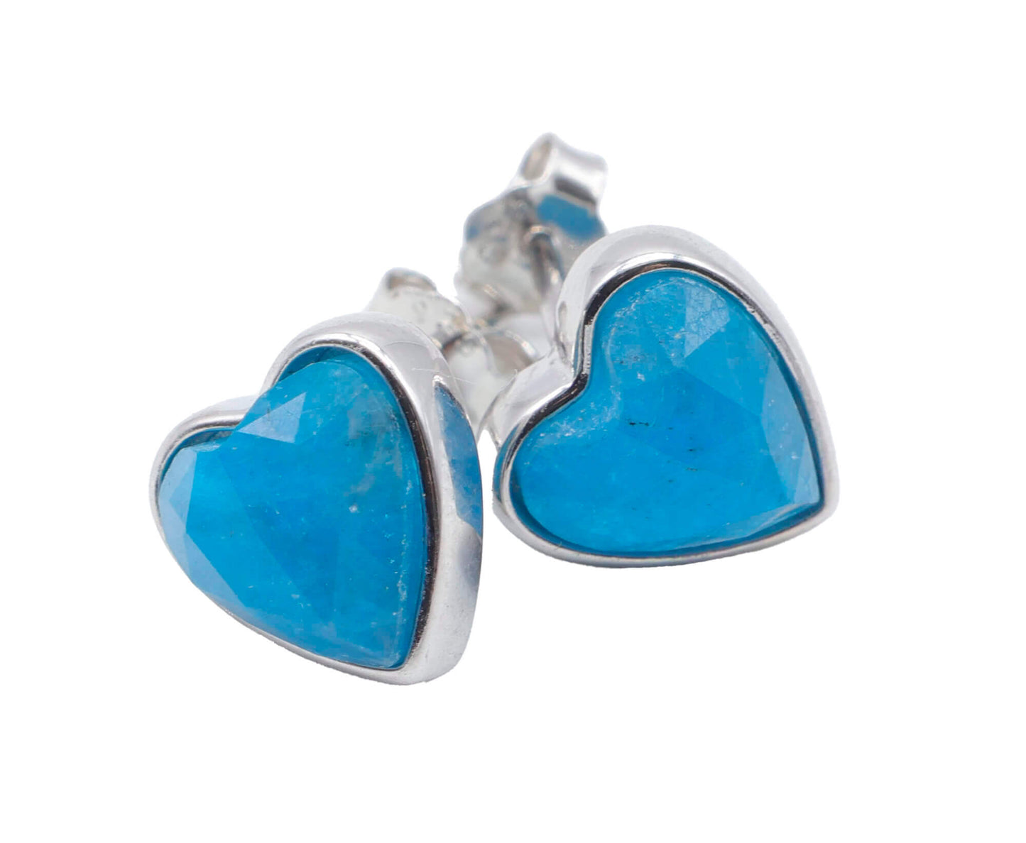 Boucles d'oreilles Argent 925 Apatite Coeur