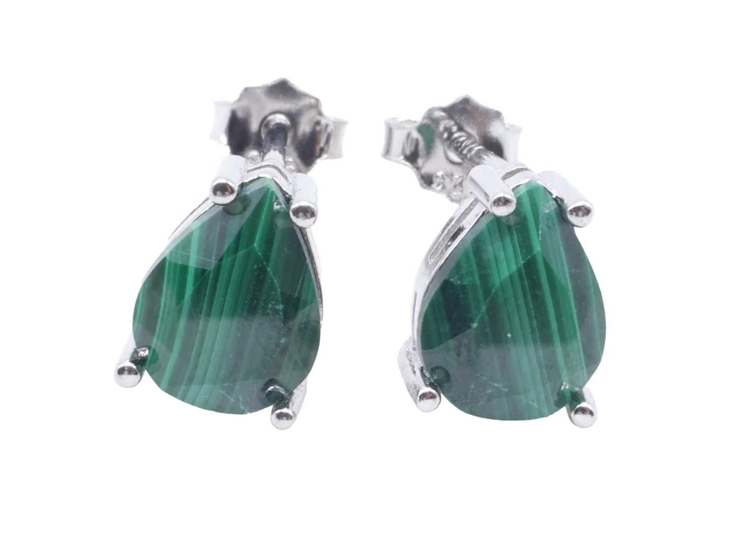 Boucles d'oreilles Argent 925 Malachite Larme