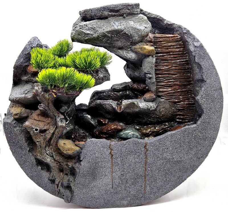 Fontaine Résine Cascade & Arbre 55cm