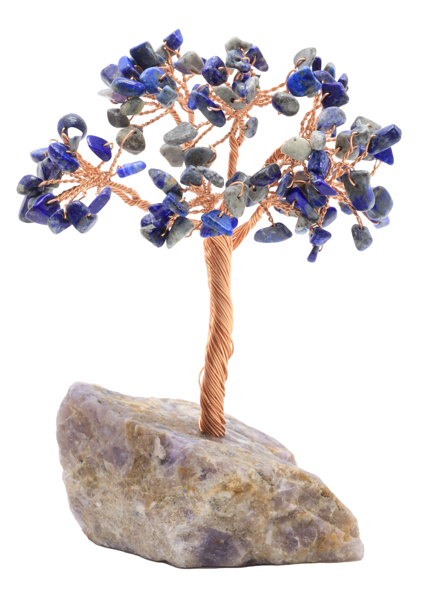 Arbre du Bonheur Lapis Lazuli base Améthyste 14cm