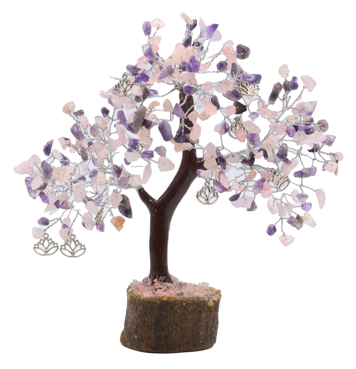 Arbre du Bonheur Améthyste/Quartz Rose Lotus 300pcs
