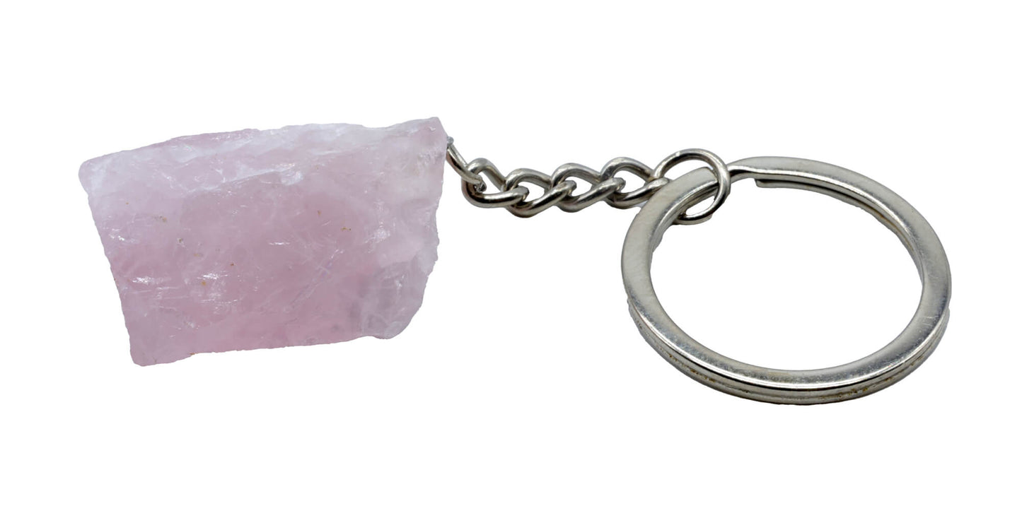 Porte Clés Quartz Rose brut 3cm