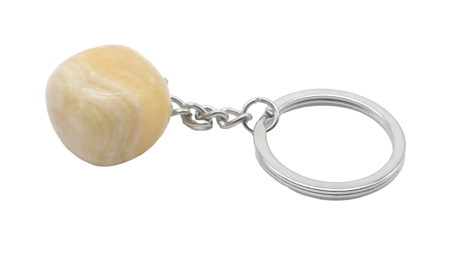 Porte Clés Calcite Orange roulée 3cm