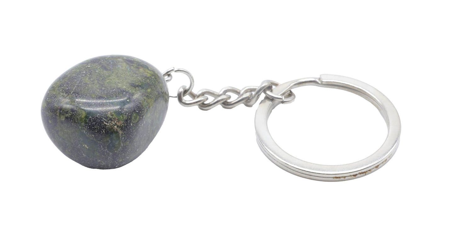 Porte Clés Jaspe Sang de Dragon roulée 3cm