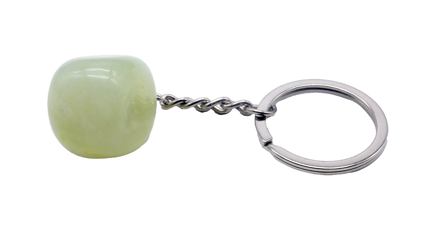 Porte Clés Jade Verte roulée 3cm