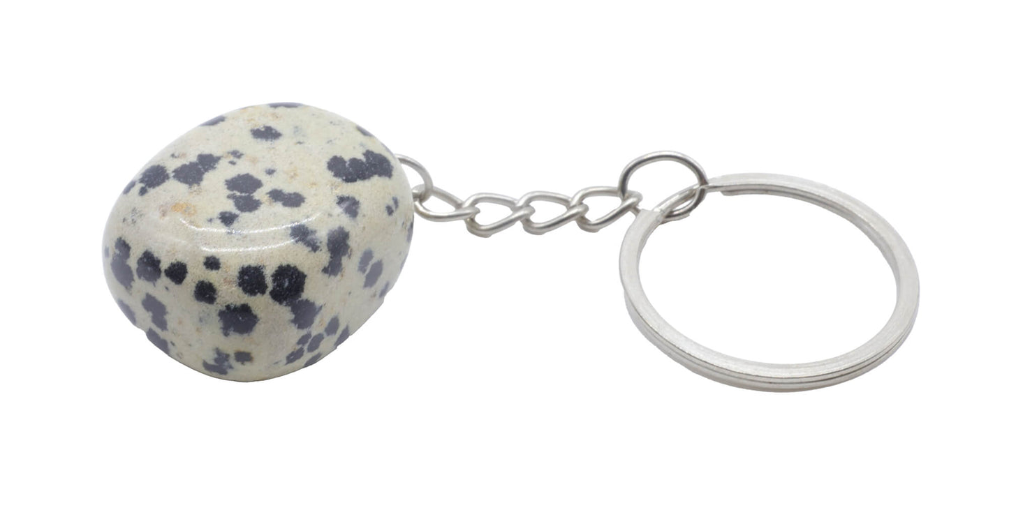 Porte Clés Jaspe Dalmatien roulé 3cm