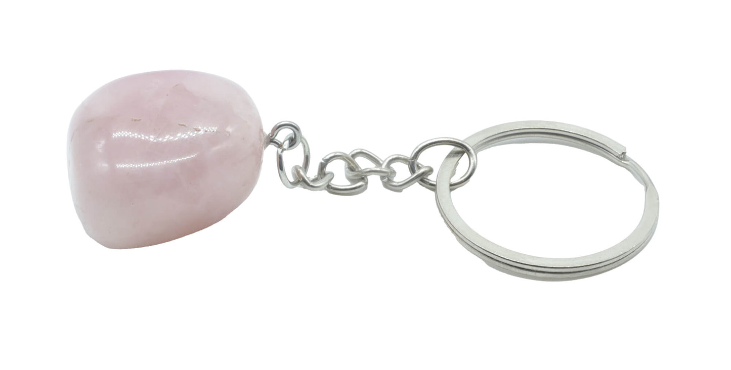 Porte Clés Quartz Rose roulée 3cm