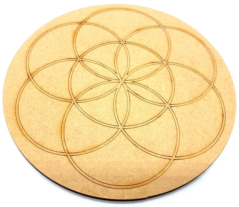 Plaque Bois Graine de Vie gravée 15cm