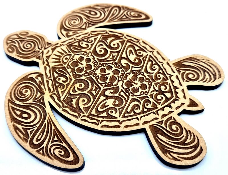 Plaque Bois Tortue 13cm