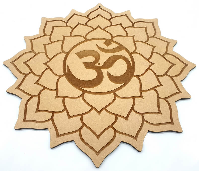 Plaque Murale Bois OM Soleil 30cm