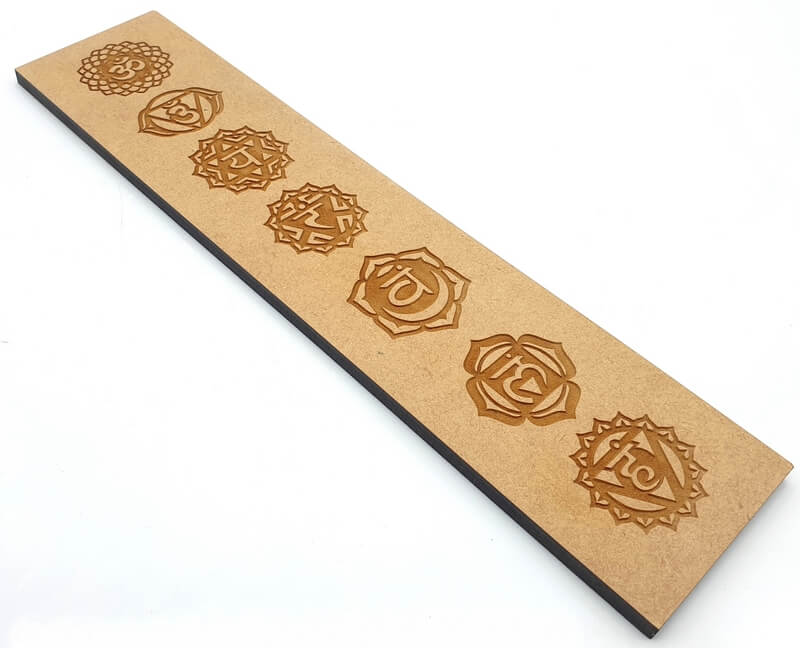 Plaque Bois 7 Chakras Ski 26cm