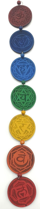 Mobile Bois 7 Chakras couleur 44cm