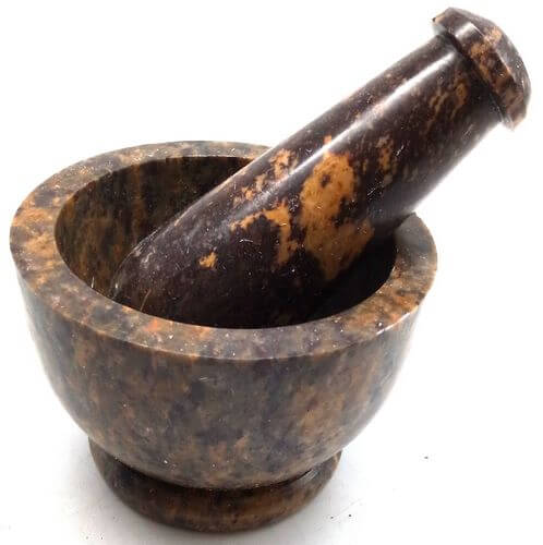 Mortier Pierre Saponite Léopard 9cm