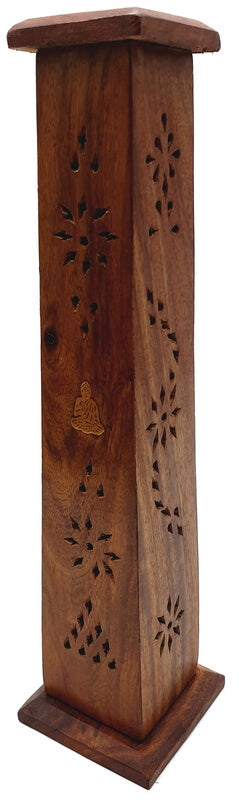 Porte-Encens Bois Tour Bouddha 30cm
