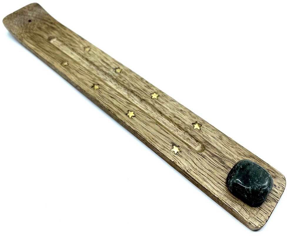 Porte-Encens Bois Ski 25cm + Labradorite