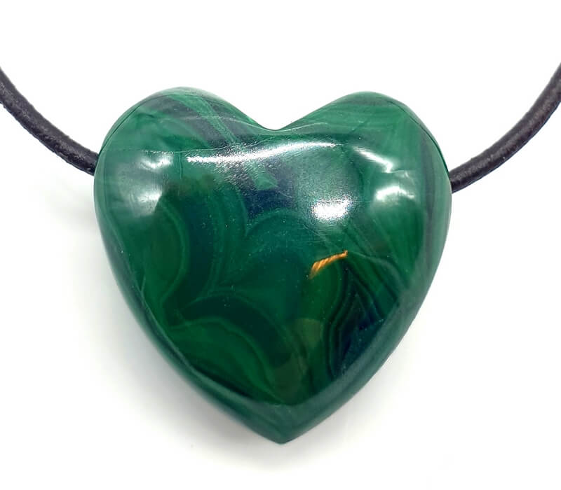 Pendentif Coeur Malachite percé 3cm