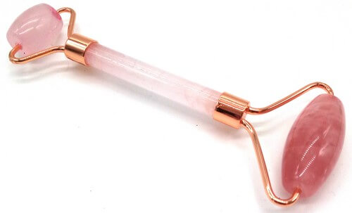 Double Rouleau de Massage Quartz Rose
