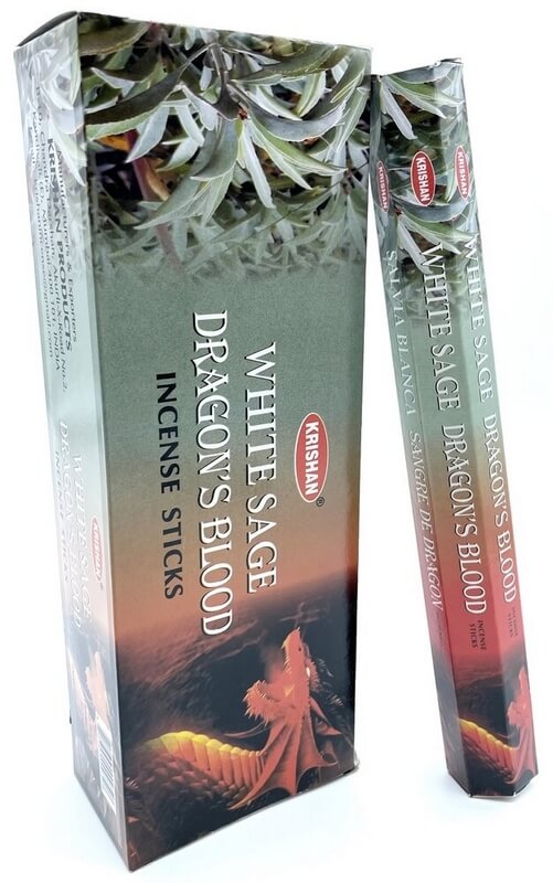 Encens Krishan Sauge Blanche & Sang de Dragon 20g