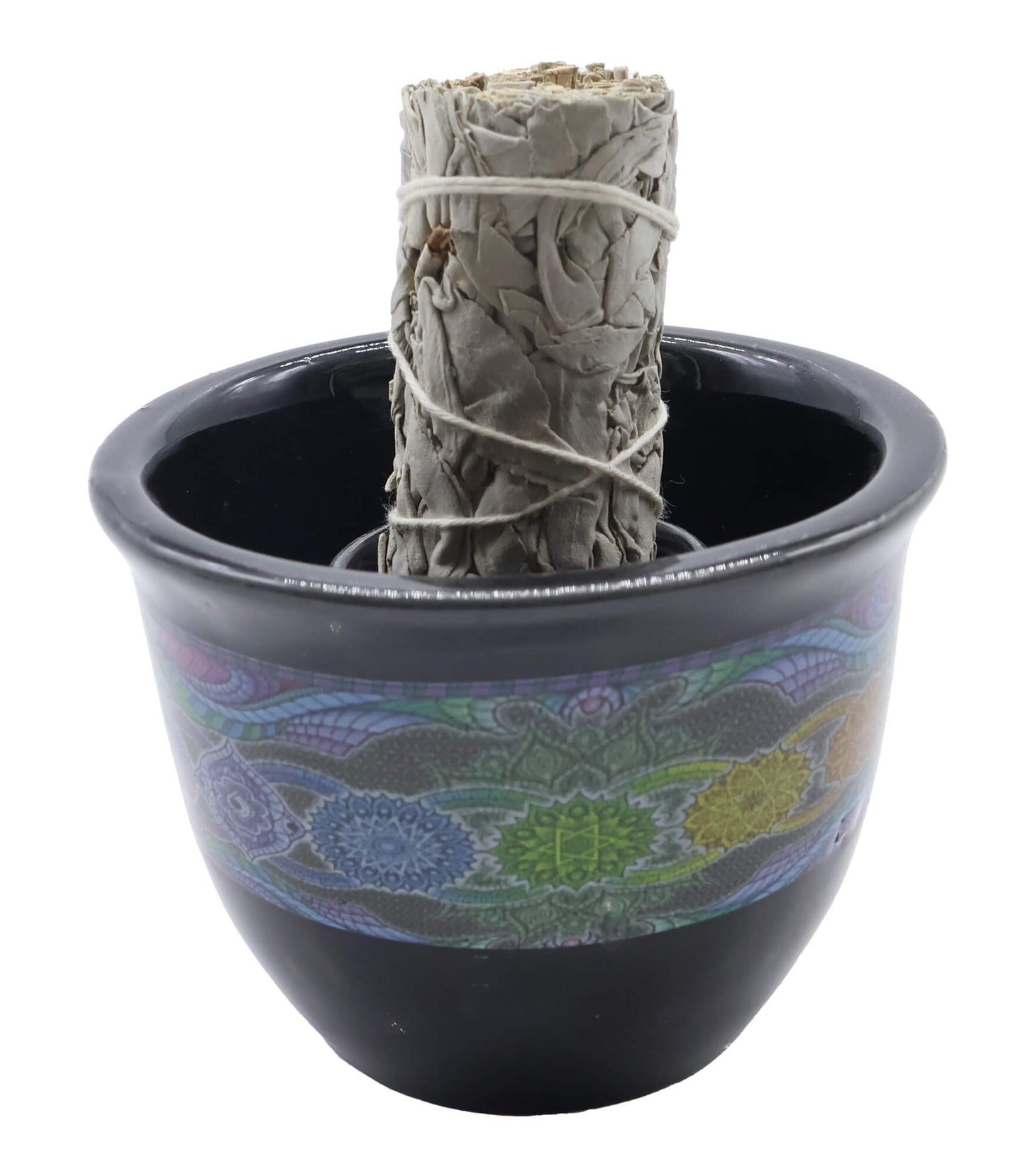 Bol Fumigation Céramique 7 Chakras Noir 9cm