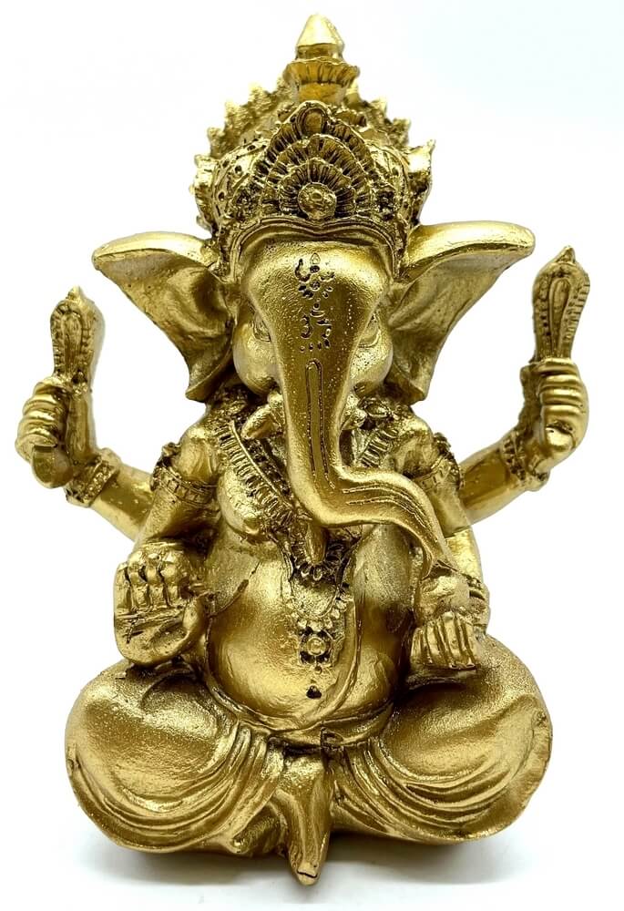 Statue Résine Ganesh Or 13cm