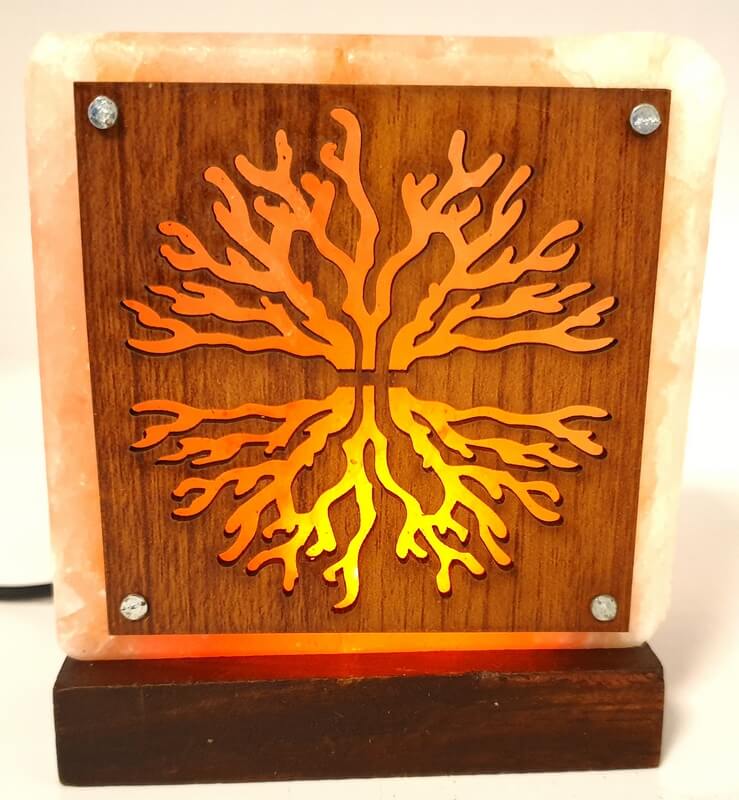 Lampe de Sel USB Arbre de Vie Double 1KG