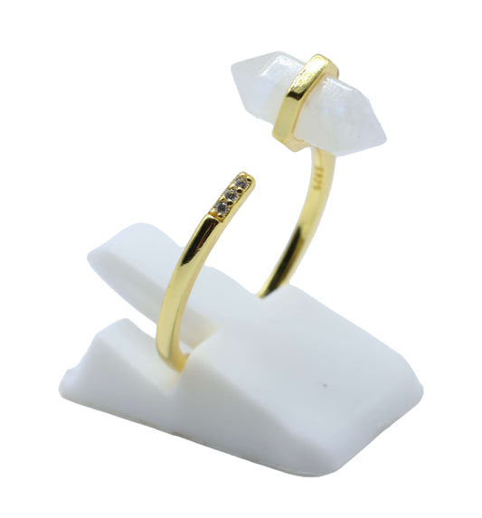 Bague Argent 925 Pierre de Lune Pointe