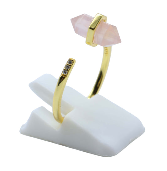 Bague Argent 925 Quartz Rose Pointe