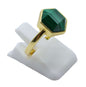 Bague Argent 925 Malachite Hexagonale