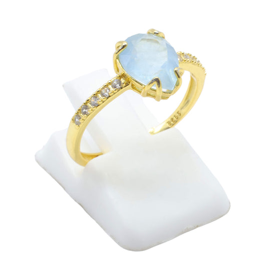 Bague Argent 925 Aigue Marine Goutte